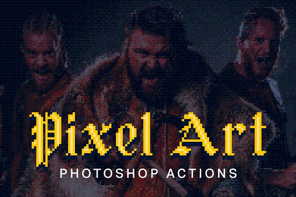Download 21 Pixel Art Photoshop Actions