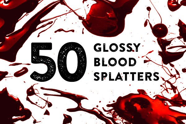 Download 50 Glossy Blood Splatters