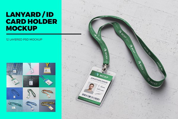 Download Lanyard / ID Card Holder MockUp