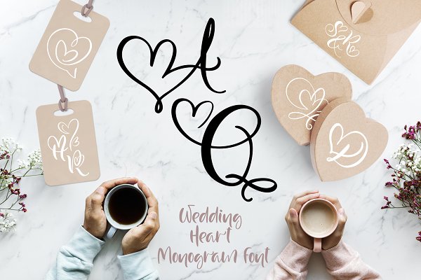 Download Wedding Heart Monogram Font