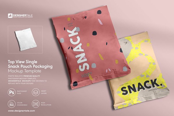 Download Snack Pouch Packaging Mockup