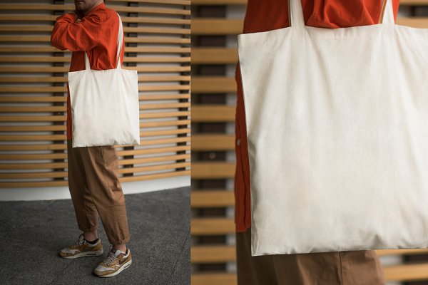 Download Man with white tote bag