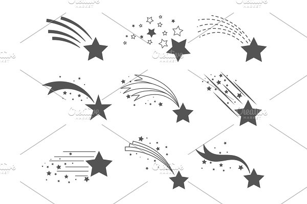 Download Shooting stars with tails icons