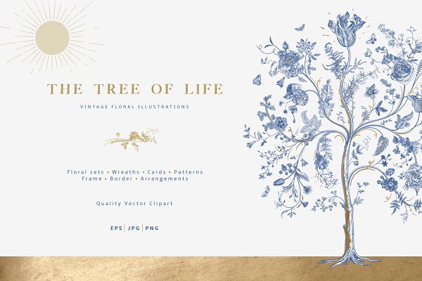 Download The Tree of Life. Blue and white