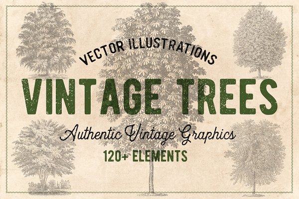 Download 122 Vintage Trees (Vector)