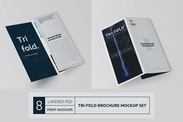 Download Trifold Brochure Mock-Up Set