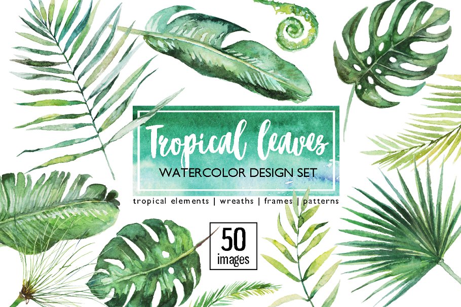 Download Tropical Leaves Design Kit