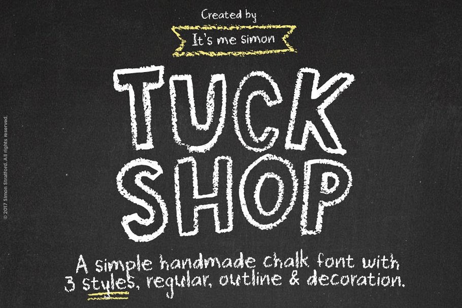 Download Chalk board font Tuck Shop