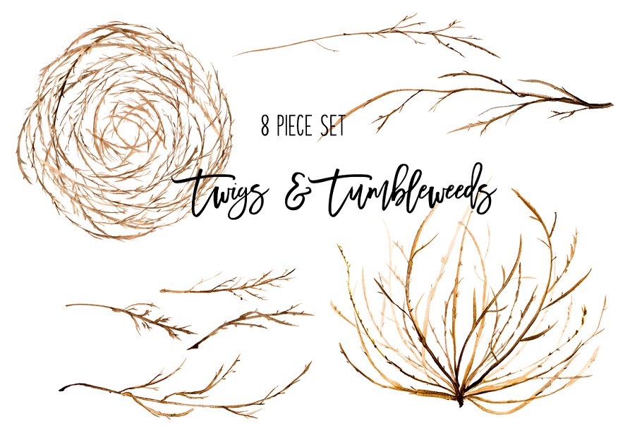 Download Natural Twigs & Tumbleweed Clip Art