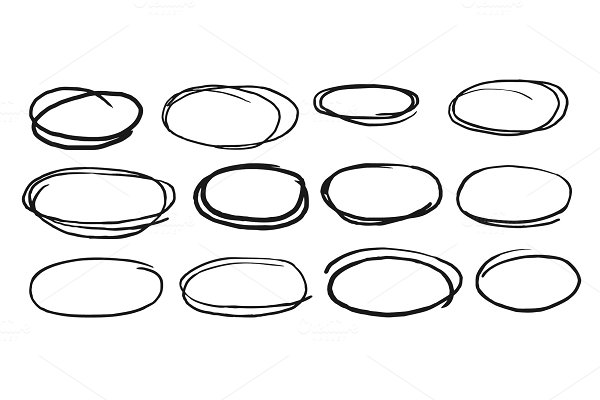 Download Hand-drawn ellipse round frame or