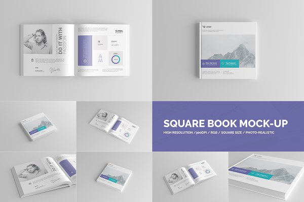 Download Square Book Mock-Up / Hardcover