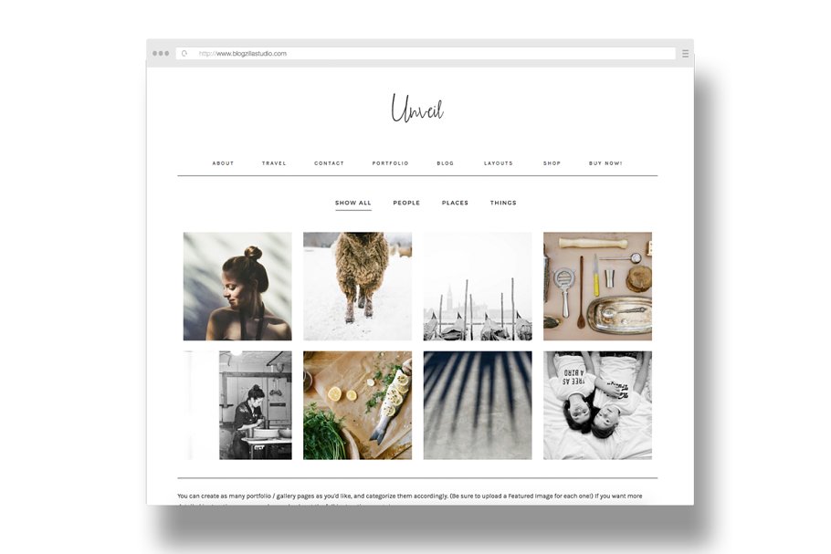 Download unveil / a portfolio + shop + blog