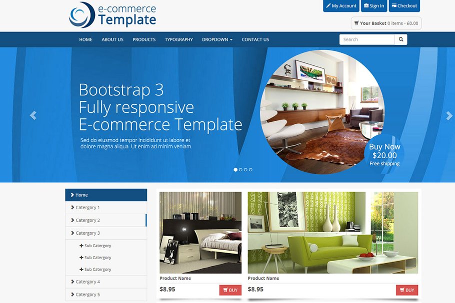 Download Bootstrap ecommerce template