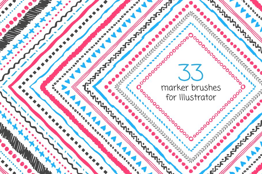 Download 33 marker brushes for AI