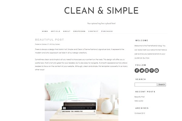 Download Wordpress theme - Clean and Simple