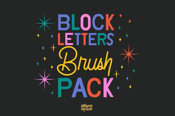 Download Block Letter Stamp Brushes Procreate