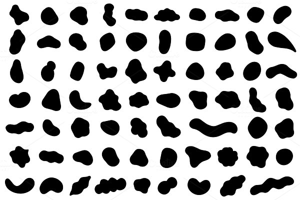 Download Random shapes. Organic black blobs