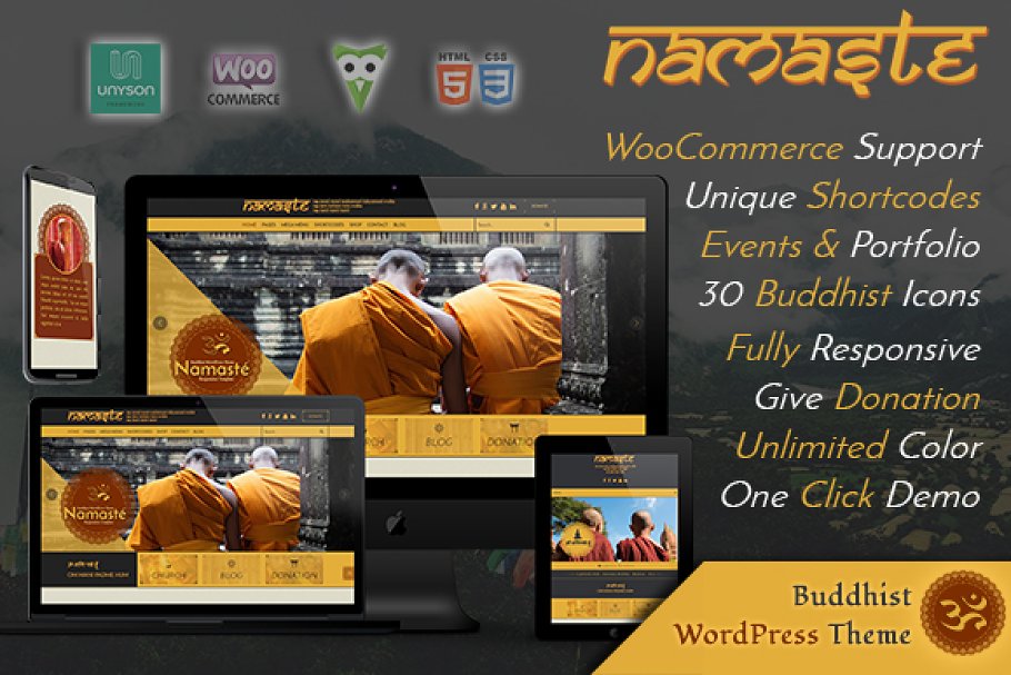 Download Namaste - Buddhist WordPress Theme