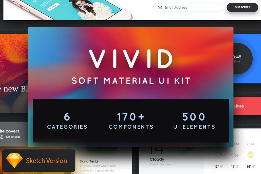 Download Vivid - Soft Material UI Kit Pack 2