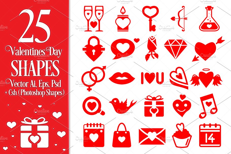 Download Valentines Day Vector Shapes
