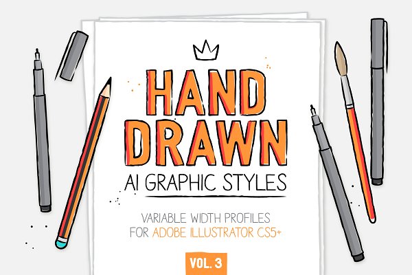 Download AI hand drawn styles & brushes vol.3