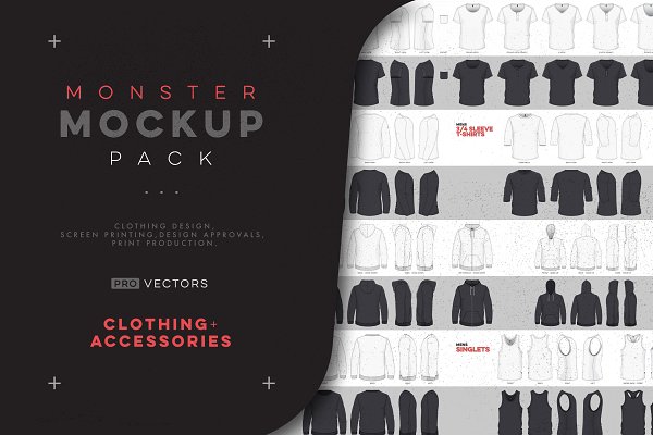 Download Vector Clothing Monster Mockup Pack