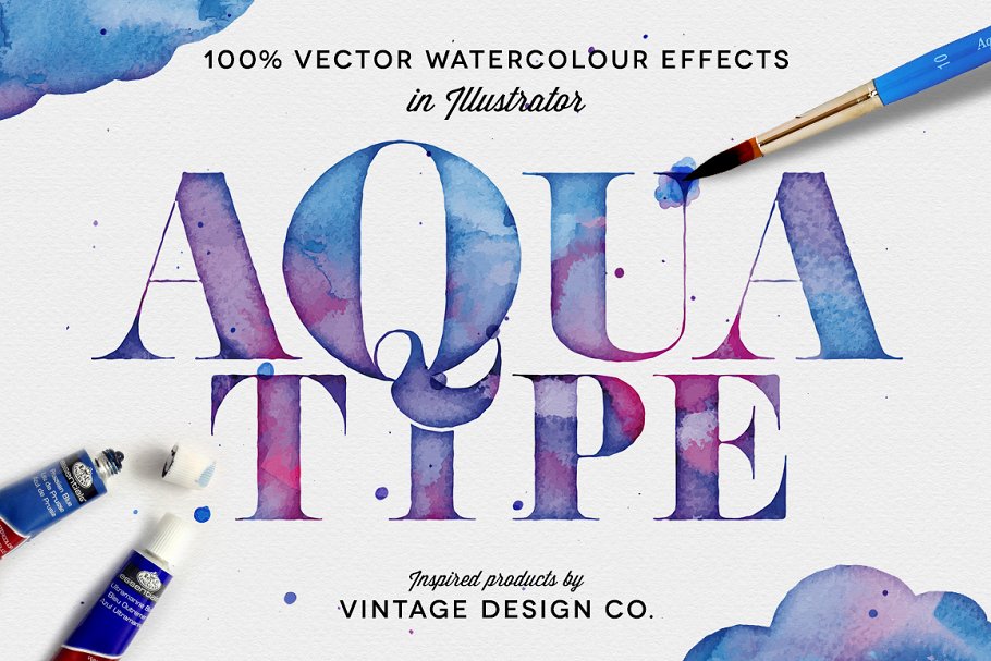 Download AquaType - Vector Watercolor Effects