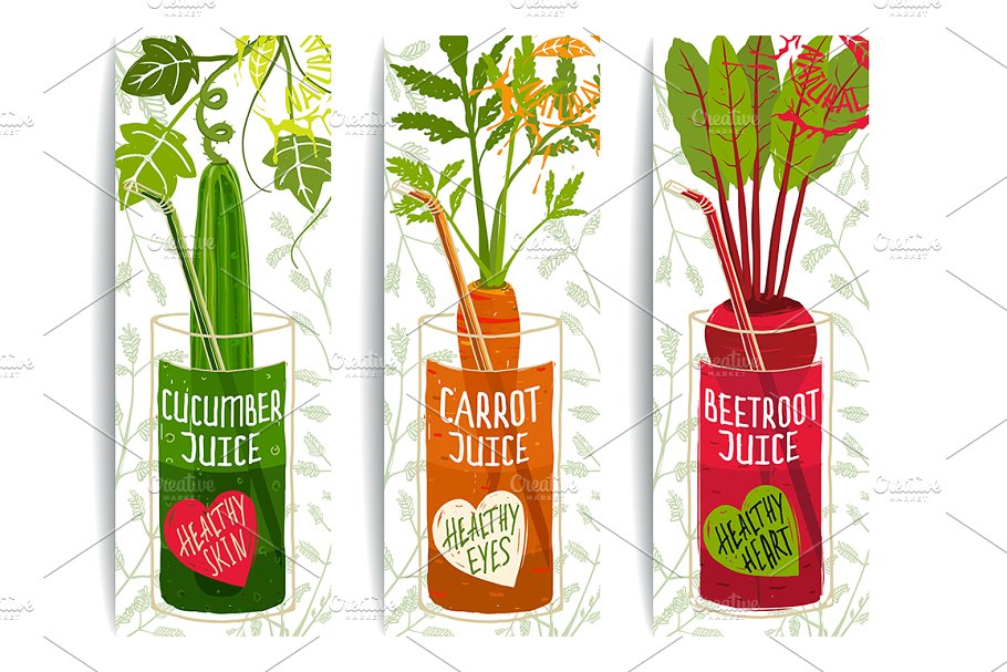Download Vegetables Juices Design Collection