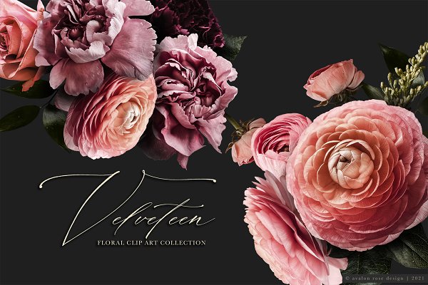 Download Velveteen Floral Clip Art Collection