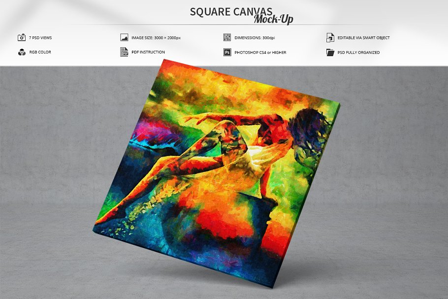 Download Square Canvas Mock-Up