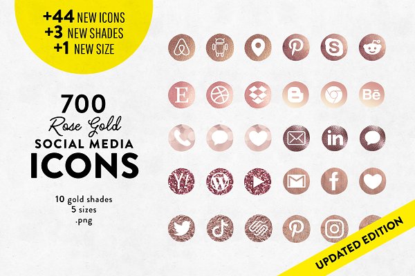 Download Rose Gold Social Media Icons