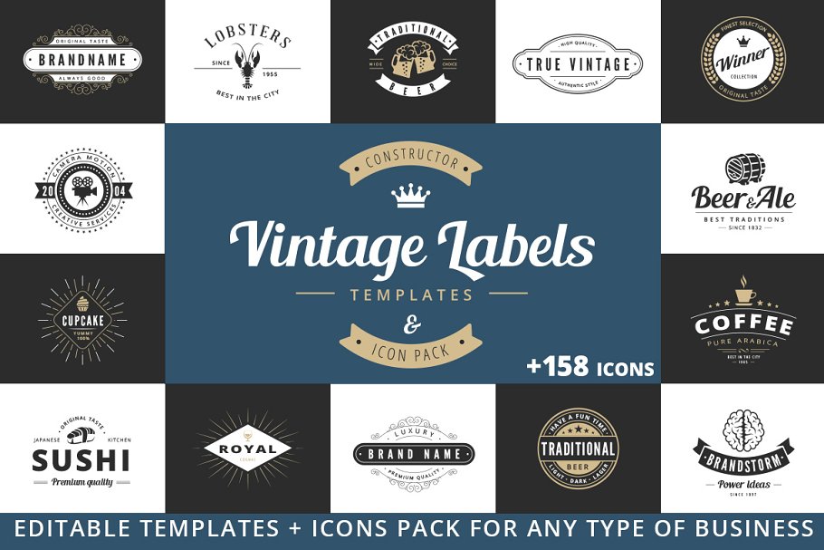 Download Vintage Label Badge Logo Constructor