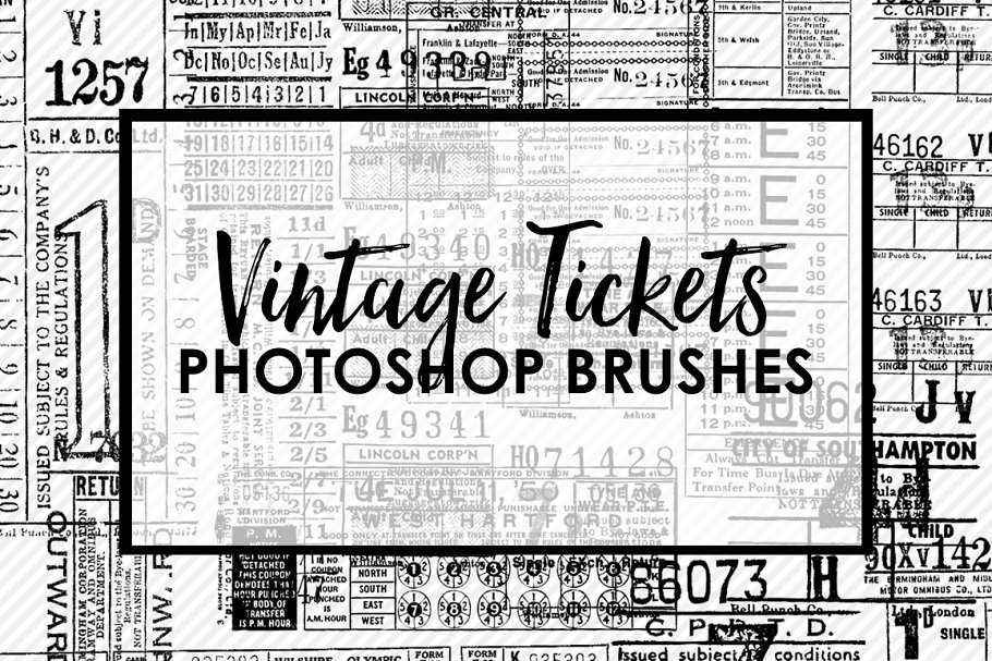 Download Vintage Tickets Brushes & Stamps