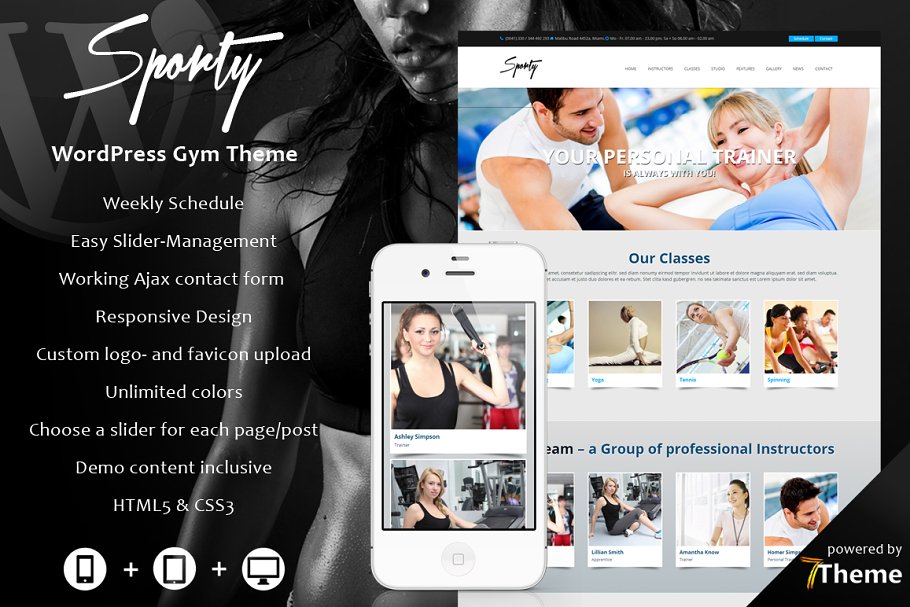 Download Sporty - WordPress Gym Theme