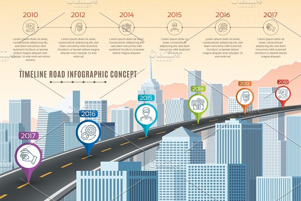Download Timeline infographic road concept on
