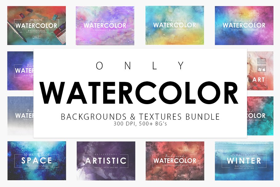 Download Only Watercolor Backgrounds Bundle