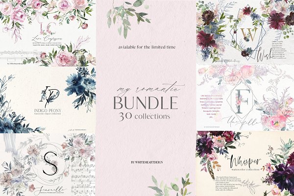 Download My Romantic Bundle Floral Clipart