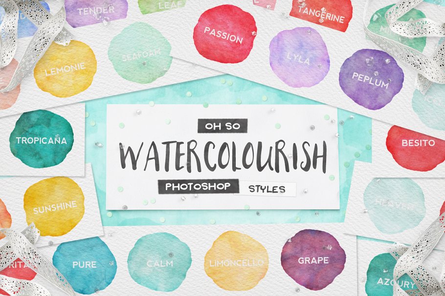 Download 90 Watercolor PS Styles + EXTRAS!