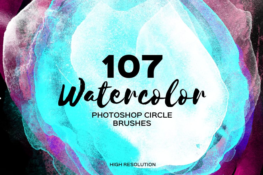 Download 107 Watercolor Circles. PS Brushes