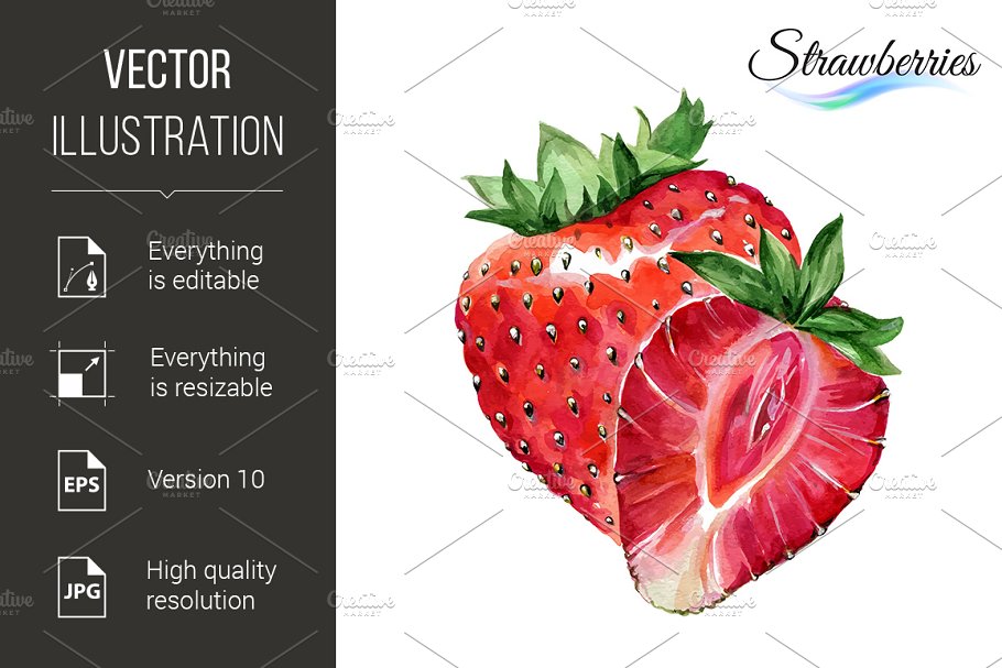 Download Watercolor strawberries