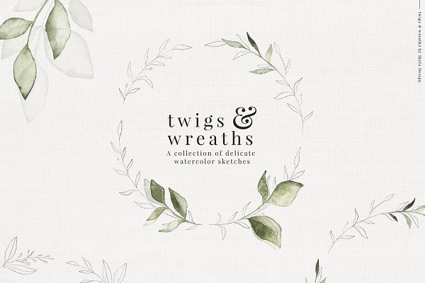 Download Twigs & Wreaths watercolor sketches