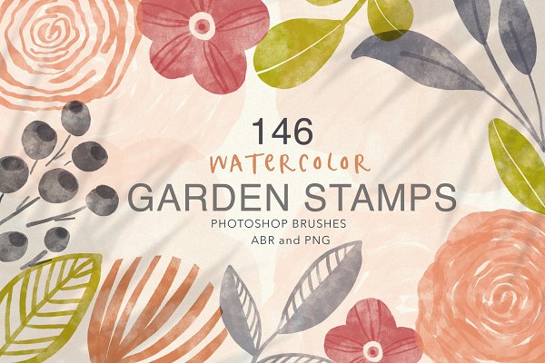 Download Watercolor Garden Photoshop Stamps