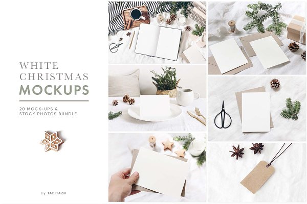 Download 20 White Christmas mockups & photos