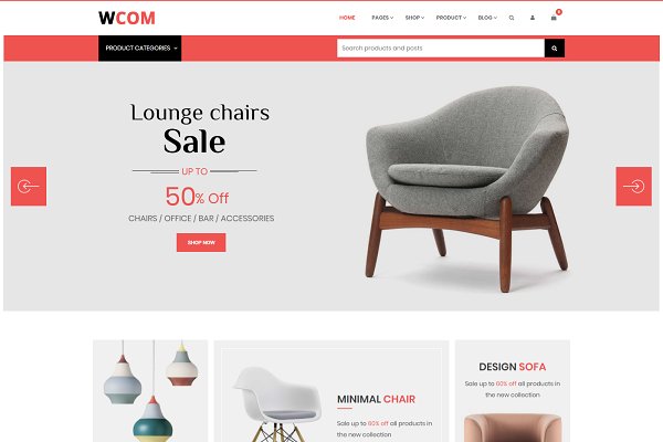 Download Wcom - Modern Furniture WooCommerce
