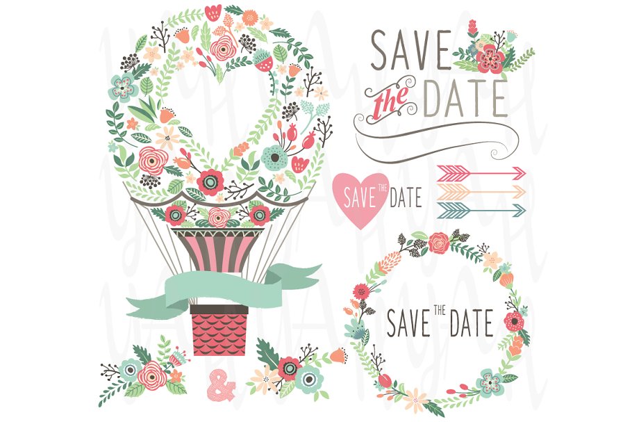 Download Vintage Flowers Hot Air Balloon