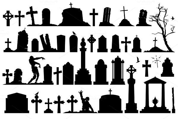 Download Gravestones and tombstones set