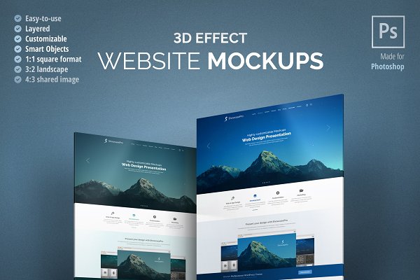 Download 3D Effect Website Mockup