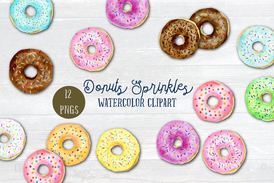 Download Watercolor Clipart Donut Sprinkles
