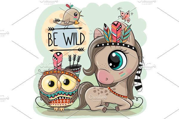 Download Cartoon tribal Horse