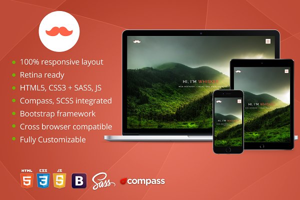 Download Whisker - One Page HTML Template